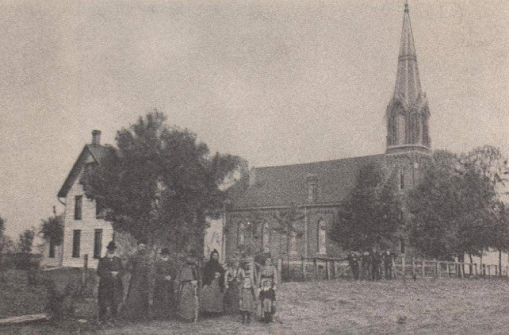 The rectory and new Sts. Peter & Paul Catholic Church