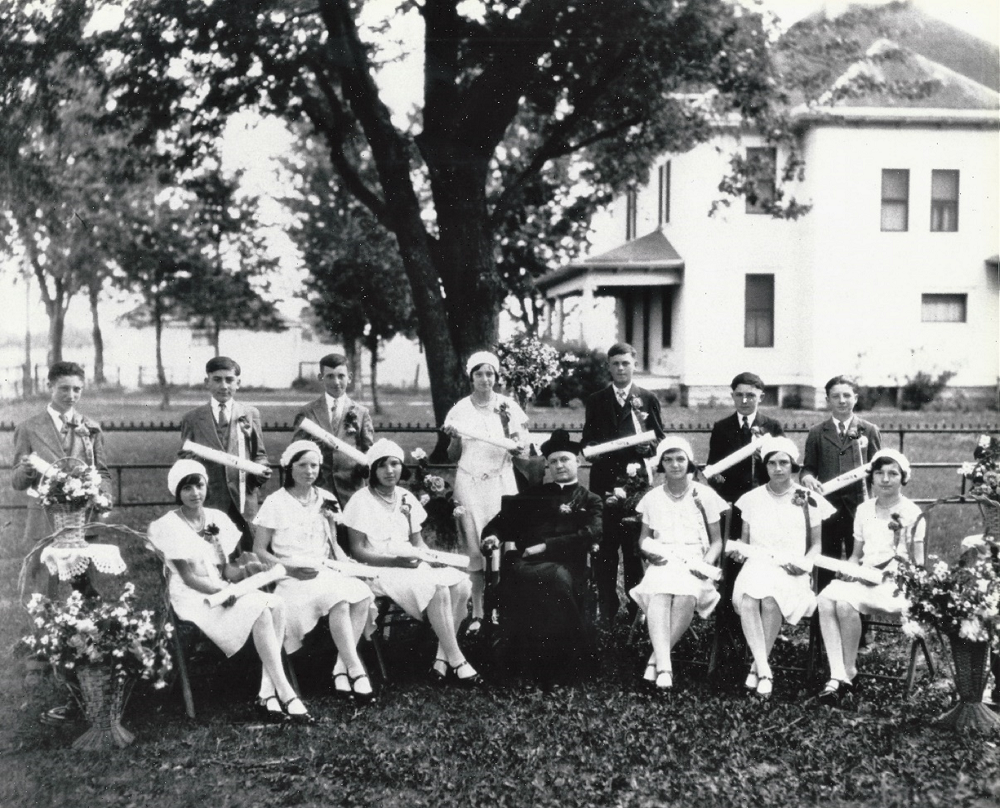 Fr. William Schmidt and the Sts. Peter & Paul Catholic School Class of 1930